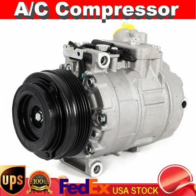 A/C AC Compressor W/ Clutch For Bmw X5 3.0L V6 2003 2004 2005 2006 Co 10837c USA - Image 1 of 4