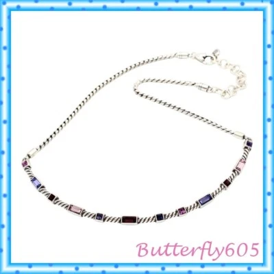 Colar de prata aposentado Brighton Moderna tons roxos colar de cristal novo sem etiquetas - Imagem 1 de 4