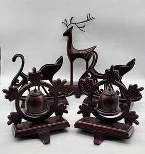 "Juego de 5 soportes de medias de metal oscuro campanas trineos de 6"" y 9,5" - Imagen 1 de 14
