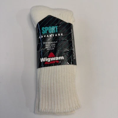 Calcetines De Colección Wigwam NOS Años 80 90 Sport Advantage Crew Blanco 8.5-11 Mezcla Acrílica EE. UU. Foto 1 de 4