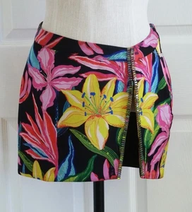 Rococo Sand Chris Black Tropical Crystal Trim Slit Mini Skirt S $298 p/o Top Set - Picture 1 of 22