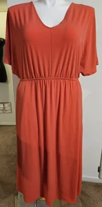 Lane Bryant orange mittellanges kurzärmeliges Kleid mit V-Ausschnitt - Gr. 14/16 - Bild 1 von 5