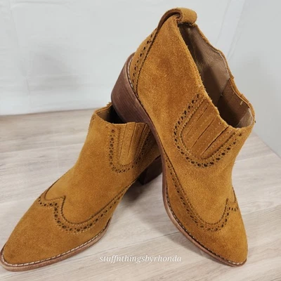 Madewell Grayson Brogue Wingtip Suede Chelsea Boots Women's Size 6½ Cowgirl Boot - Image 1 of 4