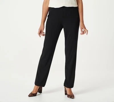 Pantalones para mujer Susan Graver talla L Essentials tejido líquido regular negro A228083 Foto 1 de 4