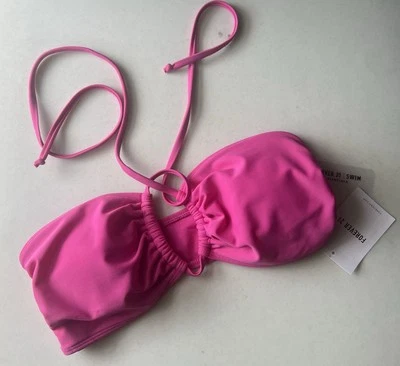 FOREVER 21 女式 Fuchsia 挂颈泳装上衣 S 码 — 第 1/4 张图片