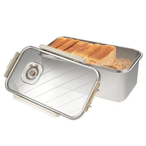 Bread Box for Homemade Bread, Time Recording Bread Storage Container with Lid... - Picture 1 of 7