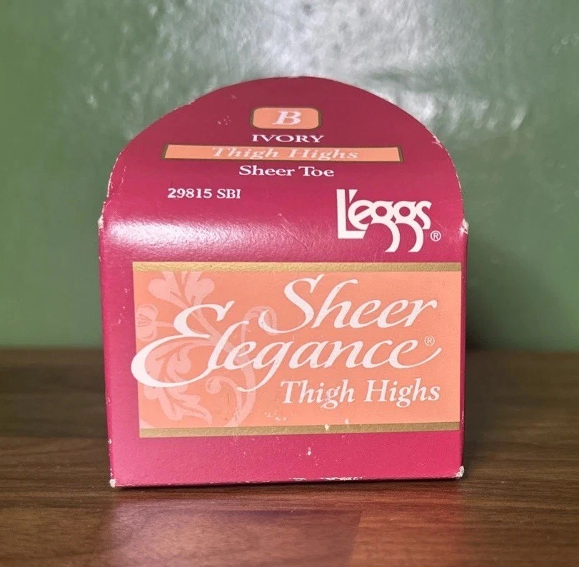 De Colección Legggs Pura Elegancia Puntera Transparente Hasta los Muslos 96 Púrpura Caja Talla B Marfil Prop Foto 1 de 4