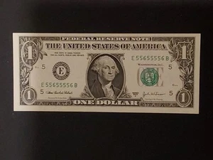 2003 A $1 Federal Reserve Note Binary Near Solid 5's Uncirculated Condition - Picture 1 of 11