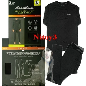 Eddie Bauer Base Layer Set Heat Control Midweight Long Shirt/Pants Men LARGE - Picture 1 of 1