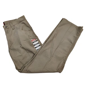 Mens Wrangler 32x32 Workwear Relaxed Fit Technician Pant Dark Khaki Ripstop - Picture 1 of 10