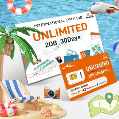 SIM prepago internacional 4G LTE 2 GB - 30 días datos ilimitados para 51 países Foto 1 de 4