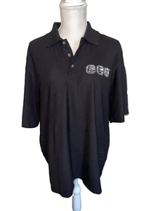 Pebble Beach Shirt Performance Golf Polo Adult Large Black Railroad Patch - Bild 1 von 7