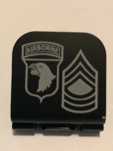 US ARMY 101st With Master Sgt Stripes  Laser Etched Aluminum Hat Clip Brim-it - Picture 1 of 9