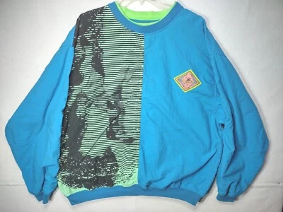 Pullover cortavientos vintage años 80 Ocean Pacific OP Surf para hombre talla XL colorblock verde azulado Foto 1 de 4