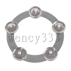 Stainless Steel Cymbal Ching Hihats Tambourine 6.4 Inch Outer Diameter Silver - Picture 1 of 6