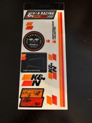 K&N pegatinas calcomanías 11 PC HOJA NASCAR BITD rendimiento filtros de aire carreras OEM Foto 1 de 2