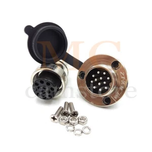 GX20 12pin Aviation Plug Metal Male+Female Panel Cable Connector - Picture 1 of 6