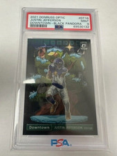 2021 DONRUSS OPTIC JUSTIN JEFFERSON DOWNTOWN BLACK PANDORA /25 PSA 9 1ST RUN 1/1