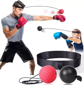 Speed Reflex Boxing Fight Ball Head Band Boxing Training Punch 2 Balls  Exercise - Picture 1 of 7