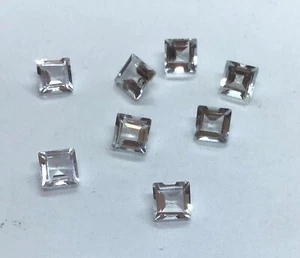 Piedras preciosas sueltas AAA de topacio blanco natural facetado corte cuadrado para joyería surtida - Imagen 1 de 24