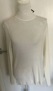 LADIES M&S CREAM RIBBED HIGH NECK JUMPER BNWT MARKS & SPENCERS SIZE 22 PRESENT - Picture 1 of 6