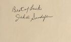 JAKIE SANDEFER Signed 3x5 Index Card..OKLAHOMA SOONERS 1956-1958 LEGEND (d.2015)