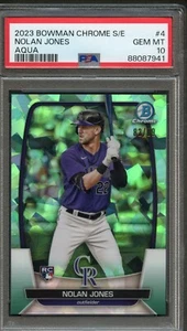 BB - 2023  Bowman S/E - Aqua Ref - #4 - Nolan Jones - PSA 10 - Picture 1 of 2
