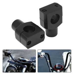 Motorcycle Black 7/8" Handlebar Risers Clamp For Harley Sportster Softail Dyna - Picture 1 of 12