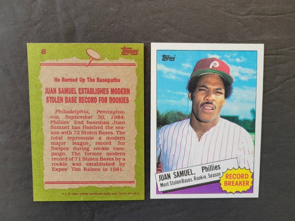 JUAN SAMUEL CARDS Your Pick TOPPS Fleer Donruss Score UpDeck 1985 Rookie to 1991 - Image 1 of 1
