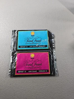 Juego de 2 mini paquetes de cartas de juego Shell Oil Co Trivial Pursuit Genus de colección Foto 1 de 3