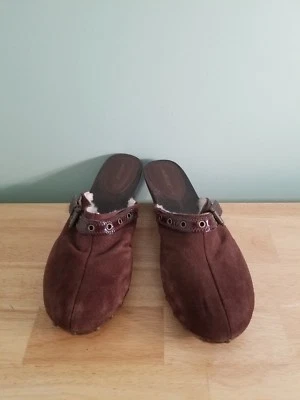 Matisse Brown Suede Clogs/Mules Sheepskin Interior Size 10 - Image 1 of 4