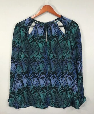 Ecote Urban Outfitters Top Women's Medium Multicolor Boho Cutout Blouse L/S - Image 1 of 4