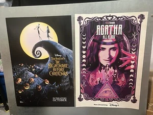 DISNEY Agatha All Along & Nightmare Before Christmas DOUBLE SIDED 13"x19" Poster - Picture 1 of 1