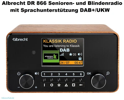 Albrecht DR 866 Senioren- und Blindenradio Sprachunterstüzung DAB+/UKW Farbdisp - Bild 1 von 4