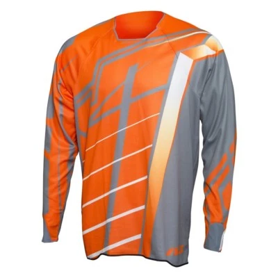 JT RACING HYPERLITE MOTOCROSS MX JERSEY SHIRT ORANGE GREY WHITE evo classic - Image 1 of 2