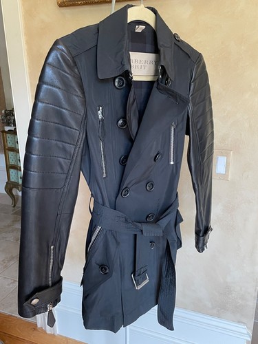 Burberry Brit giacca trench corto doppiopetto nero US 4