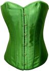 Chicastic Black Satin Sexy Strong Boned Corset Lace Up Overbust Waist Cincher Bu