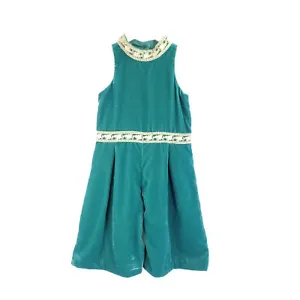 Janie and Jack Dress 12-18 mo Ornate Opera Lined Green Velvet Velour Holiday - Picture 1 of 10