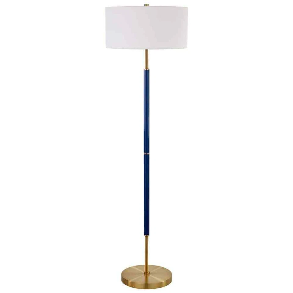 Henn&Hart 2-Light Floor Lamp with Fabric Shade FL0530