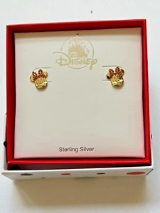 Disney Parks Minnie Mouse Ohrringe Sterling Silber / Gold Overlay Ohrstecker Neu 2022 - Bild 1 von 4