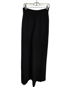 Giorgio Armani Womens Black Pure Silk Wide-Leg Pants Size 42 Classic Luxury Nice - Picture 1 of 10
