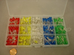 500Pcs 5mm LED Light 5 Color Mixed LED  Assortment Kit Used - Picture 1 of 3