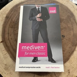 Mediven For Men 15-20 mmHg Classic Calf Compression Socks Black Closed Toe VII - Picture 1 of 4