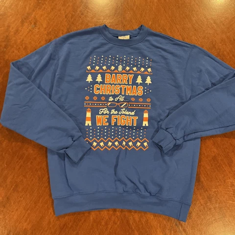 New York Islanders Crewneck Barry Christmas Champion Authentic Men's Size Large Cover