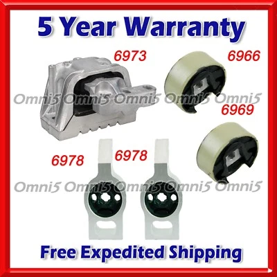 M818 Fits 2009-2017 Volkswagen CC 2.0L Motor & Craddle Insulator Mount Set 5pc - Image 1 of 4