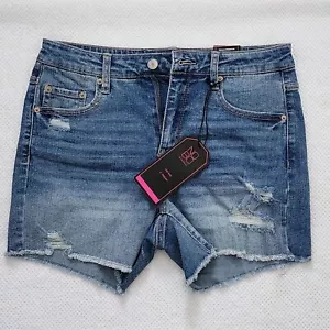 No Boundaries Junior's Destructed Denim Mid-Rise Shorts Size 7 - Picture 1 of 4