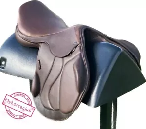 Sella per cavalli in pelle inglese a contatto stretto salto (nero misura 15-18" pollici - Foto 1 di 4