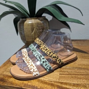 Madewell The Llana Pantolette Sandale Kalbshaar Gr. 7 Riemchen Leder Flats - Bild 1 von 4