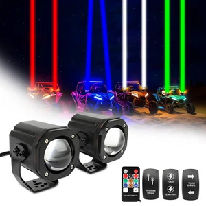 2x RGBW LED Láser Látigo Luz Antena Sin Látigo Control Remoto Para RZR Can-Am UTV ATV SXS - Imagen 1 de 19