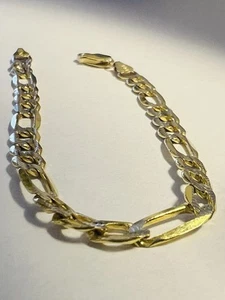 10K Solid Yellow Gold FIGARO Bracelet…Excellent - Picture 1 of 16